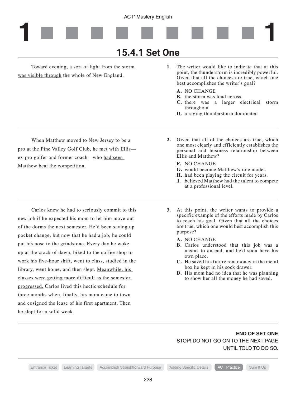 ACT Mastery - English - Student Workbook eBook by MasteryPrep - Issuu