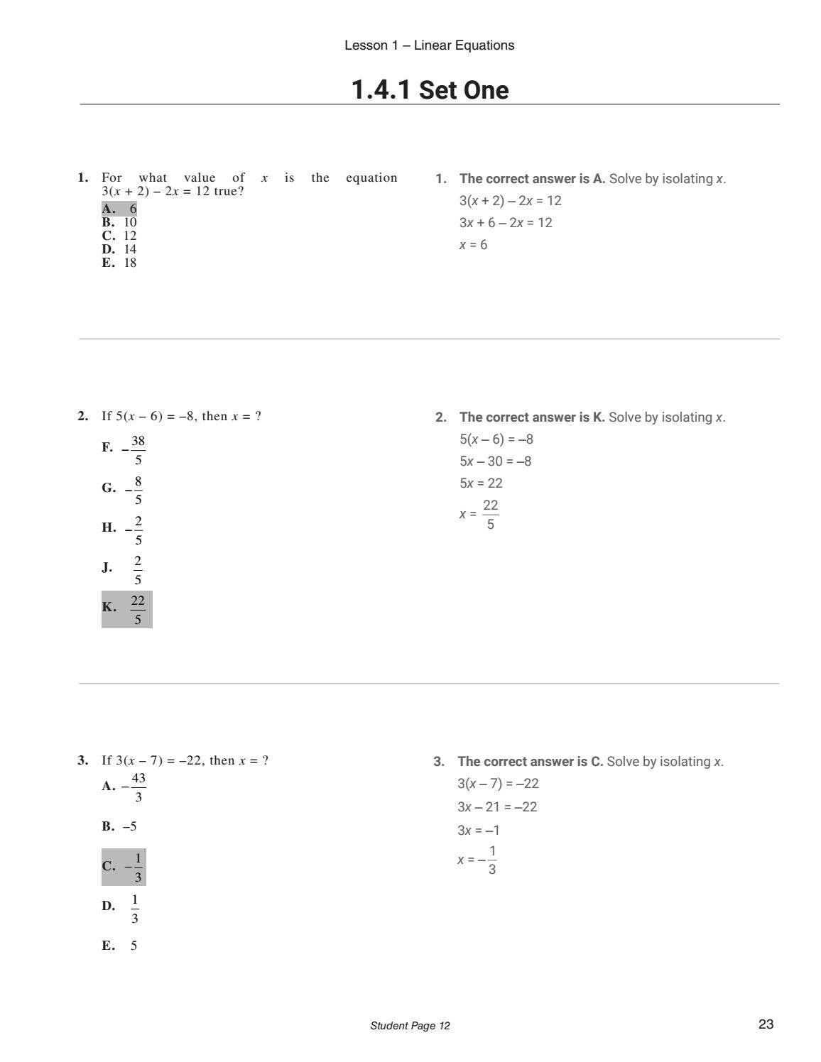 ACT Mastery - Math - Teacher Manual Part 1 eBook by MasteryPrep - Issuu