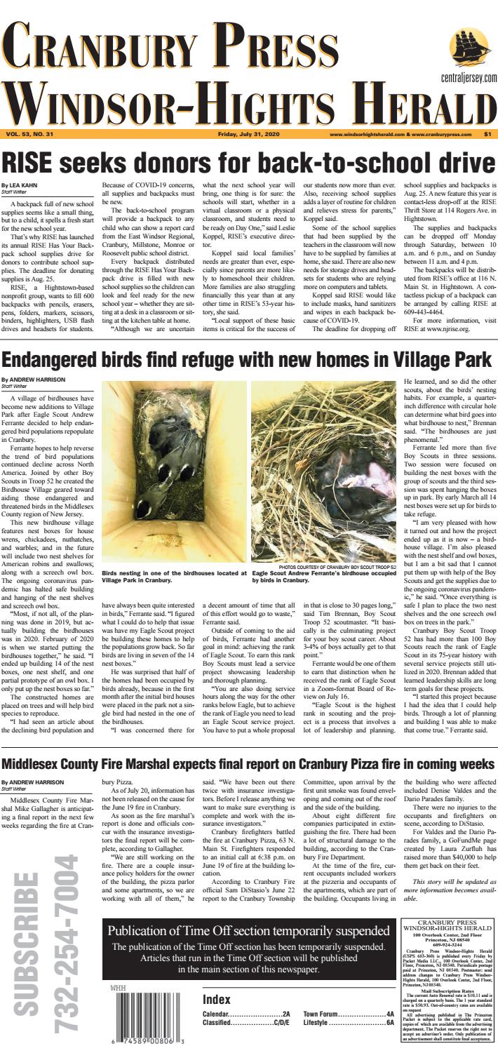 Cranbury Press & Windsor Hights Herald 7312020 by