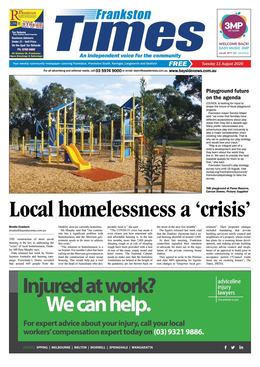 Frankston Times 11 August 2020 by Mornington Peninsula News Group Issuu