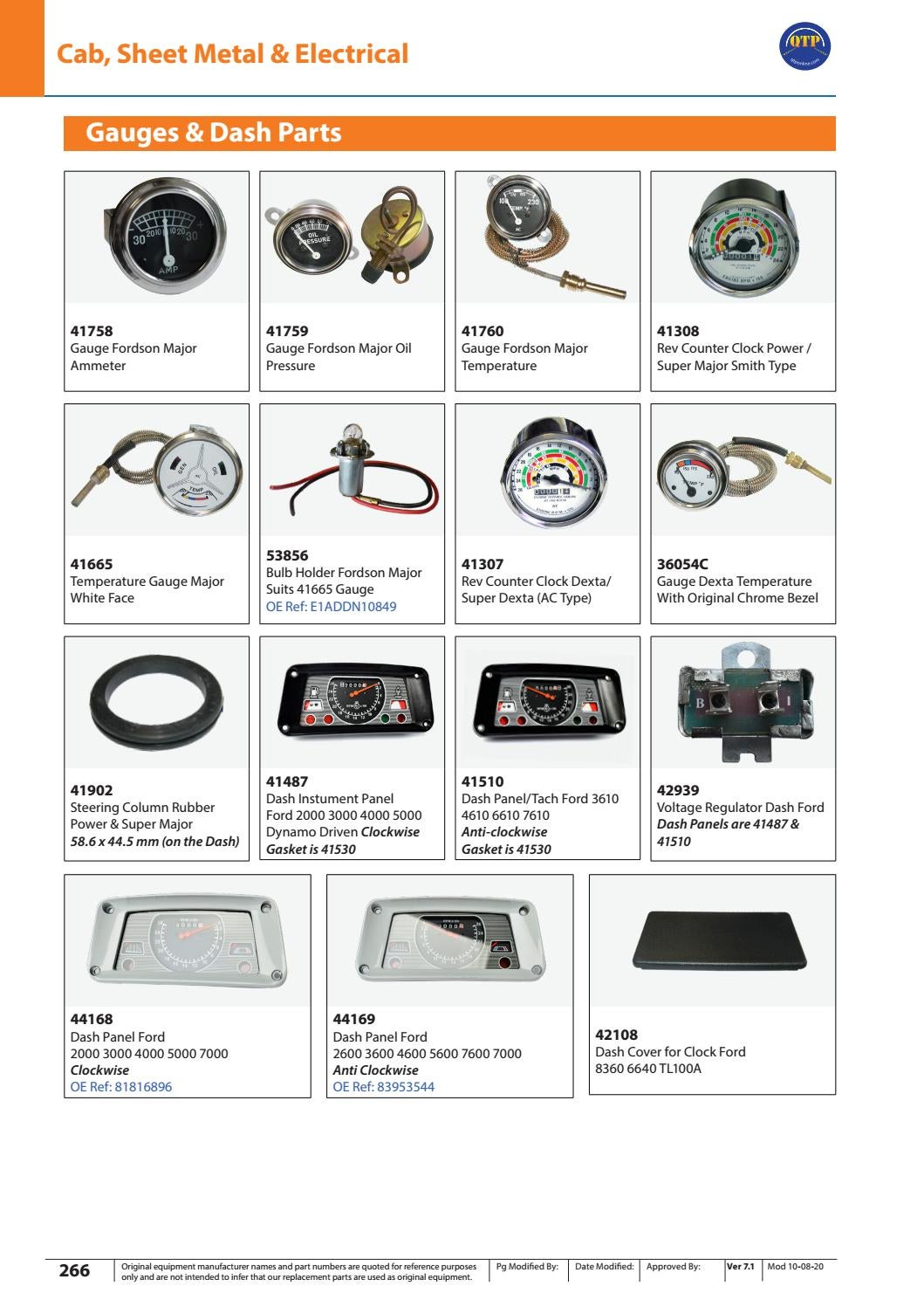 Super Dexta Temperature Gauge with Original Chrome Bezel Fordson Dexta