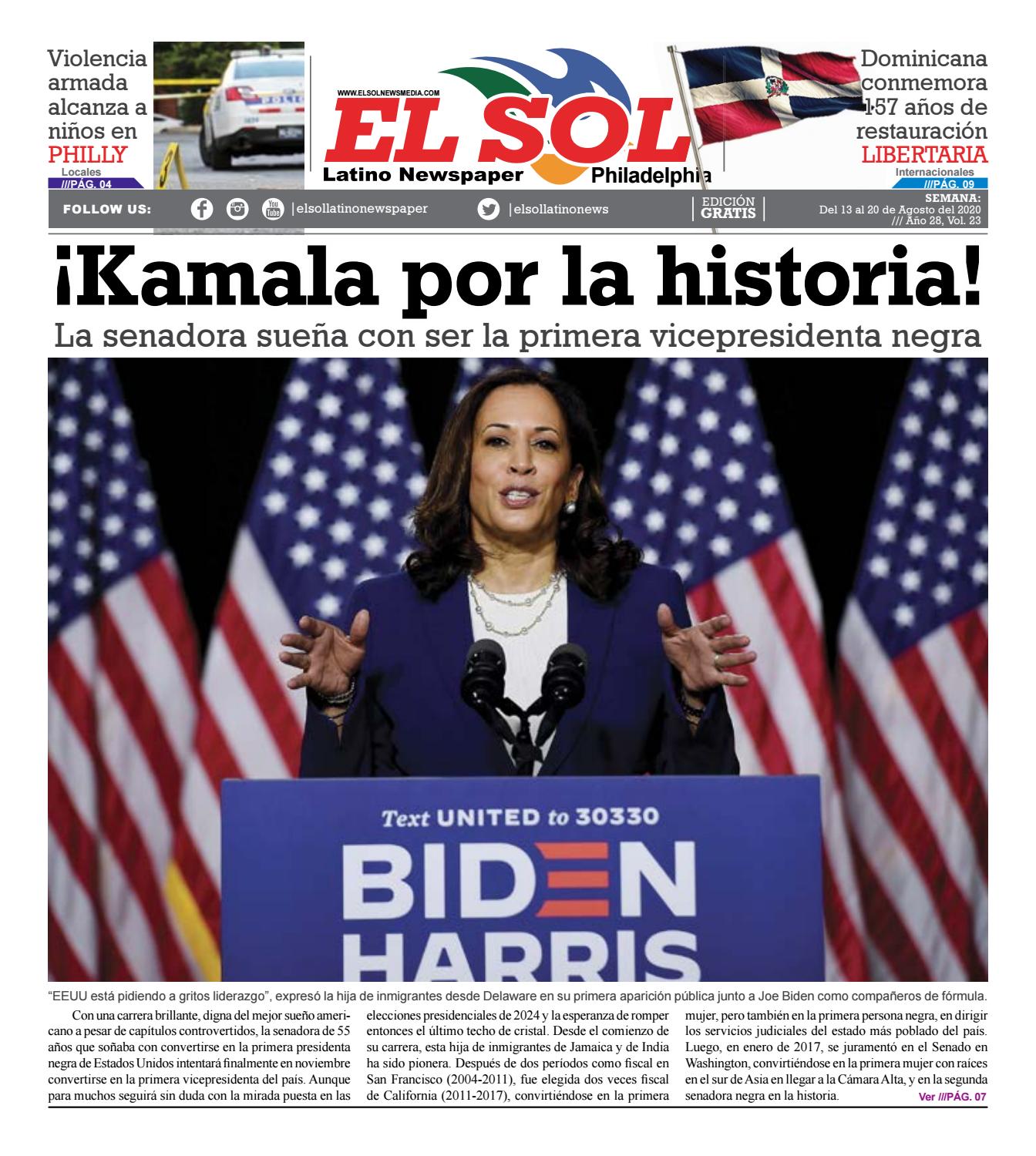 El Sol Philadelphia Vol28#23 Agosto 13-2020 by El Sol Latino Newspaper -  Issuu