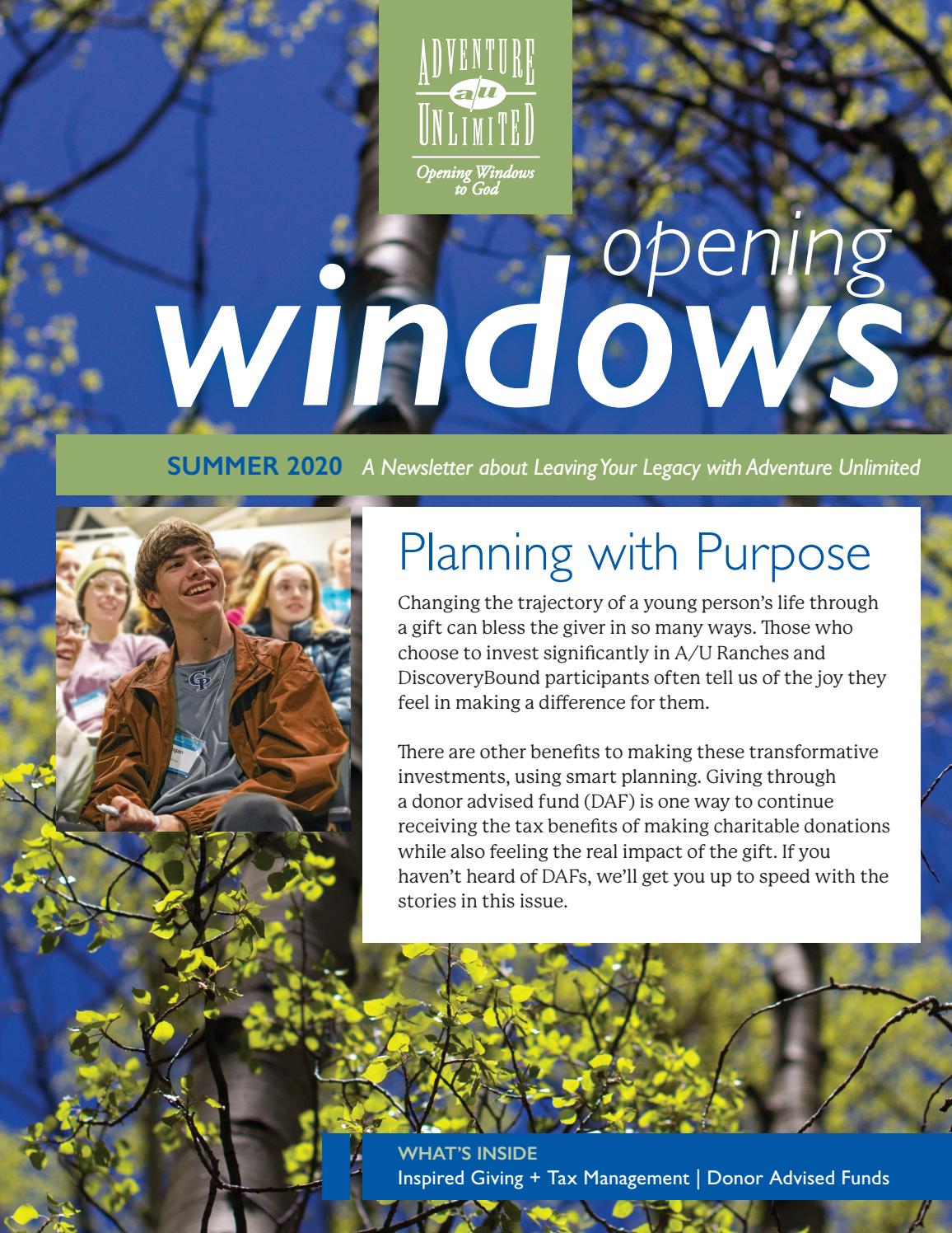 20 Adventure Unlimited Planned Giving Newsletter Summer by