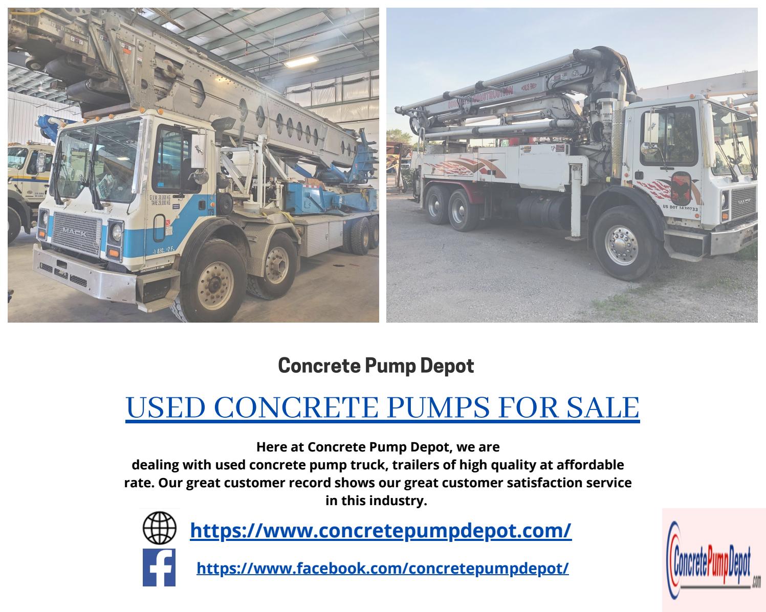 Used Concrete Pumps for Sale by Concrete Pump Depot Issuu