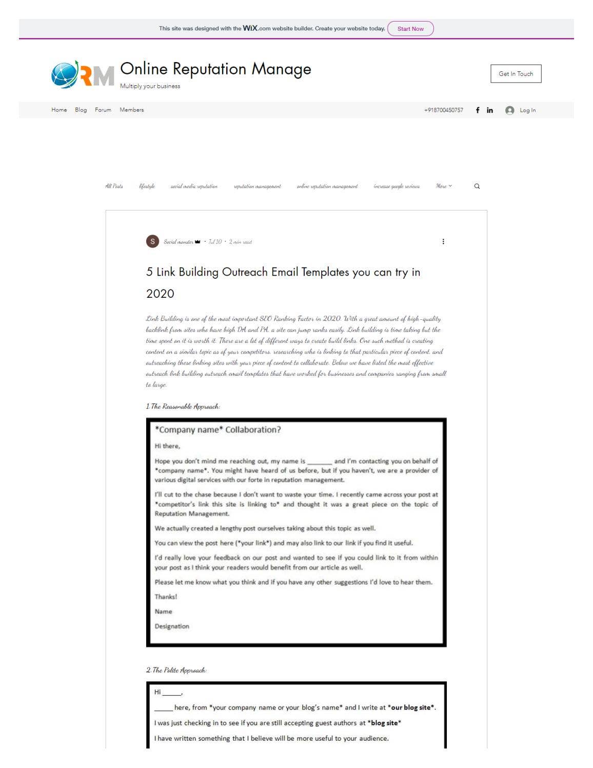 Link building outreach Email templates. by Online Reputation Manage - Issuu