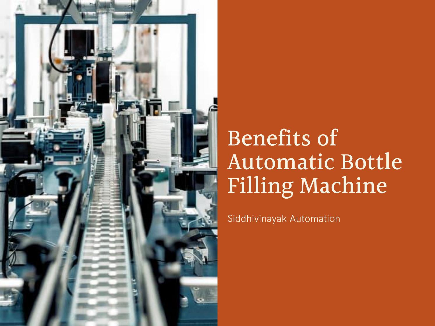 Benefits of Automatic Bottle Filling Machine by Siddhivinayak