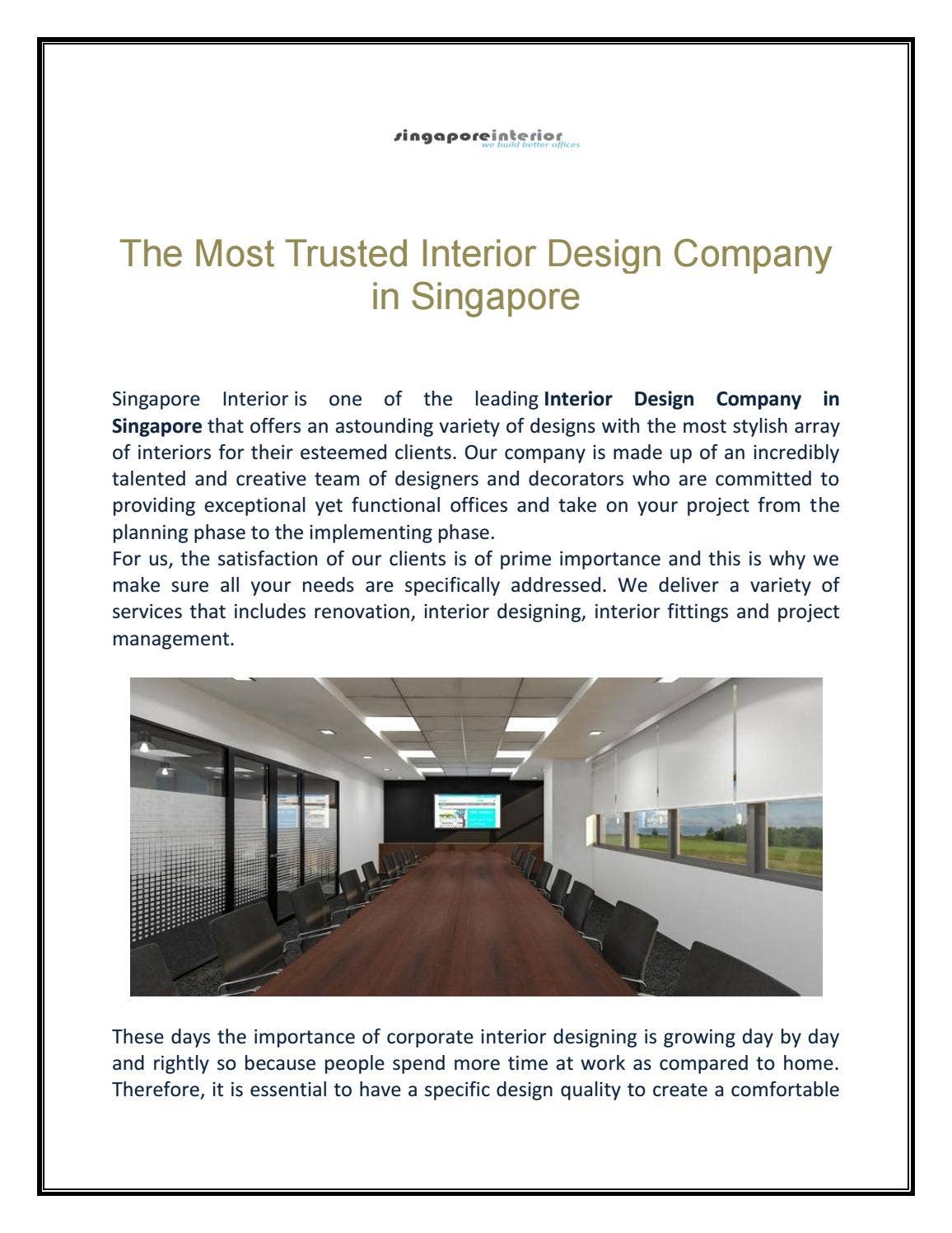 Interior Design Company in Singapore by Singapore Interior - Issuu