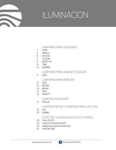 cymisa 灯饰目录 Iluminación, 德文 CYMISA. 第 2 页