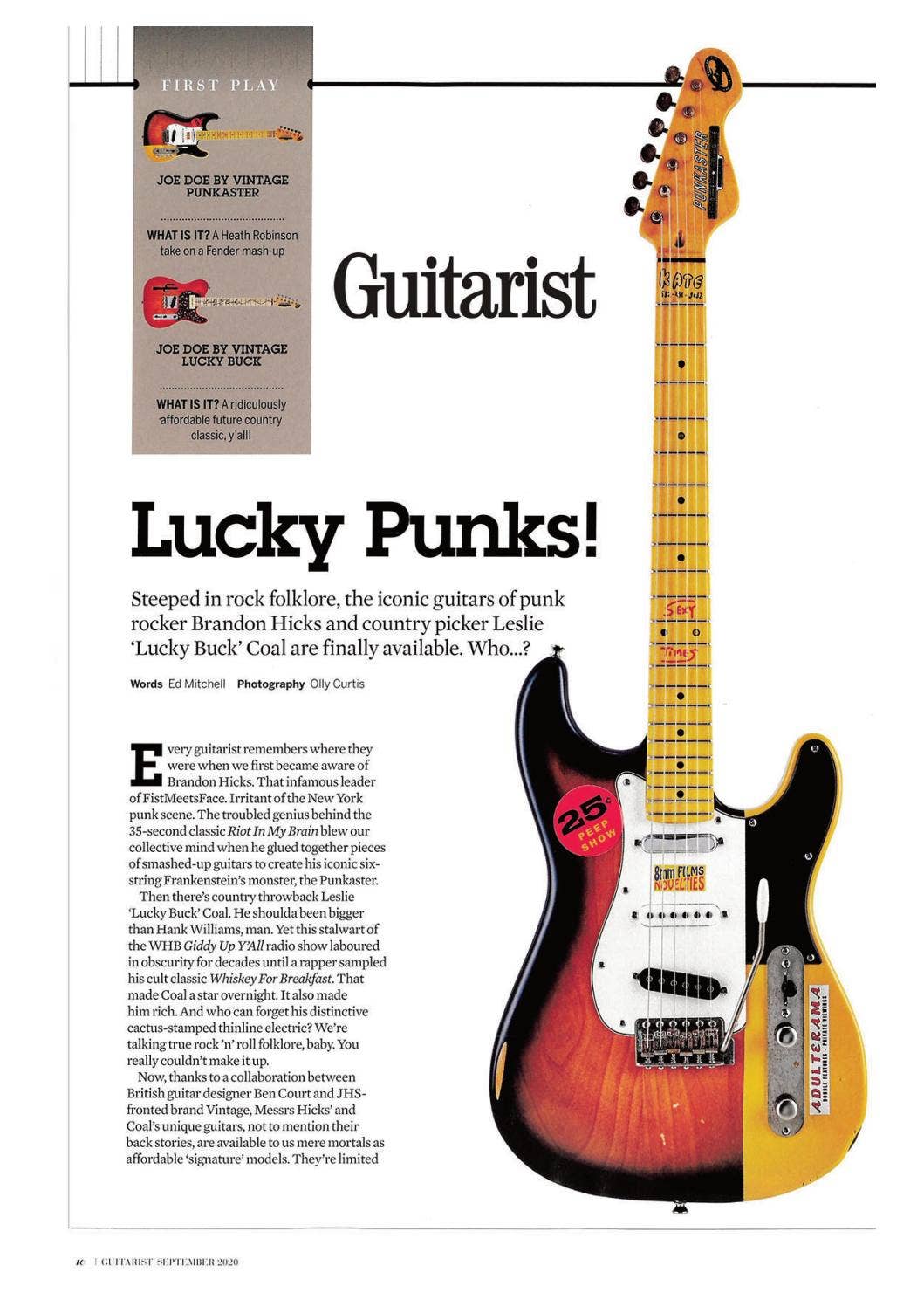 Joe Doe 'Punkaster' & 'Lucky Buck' Review ~ Guitarist Magazine