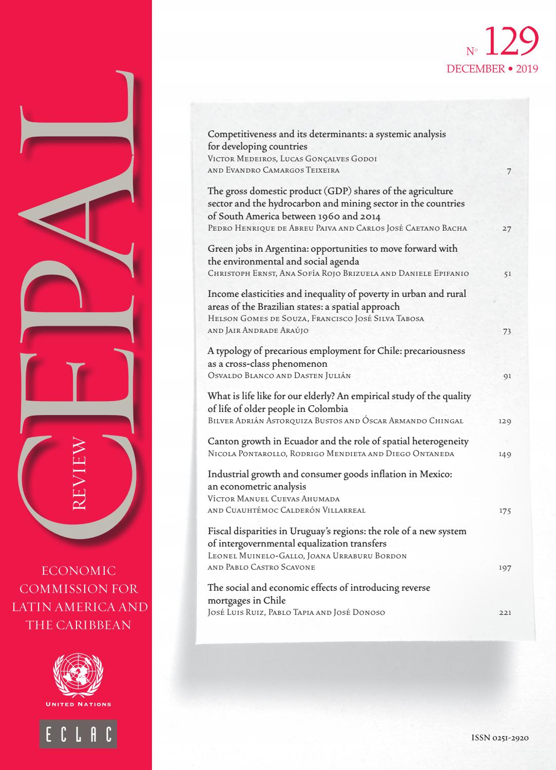 Cepal Review No 129 By Publicaciones De La Cepal Naciones Unidas Issuu