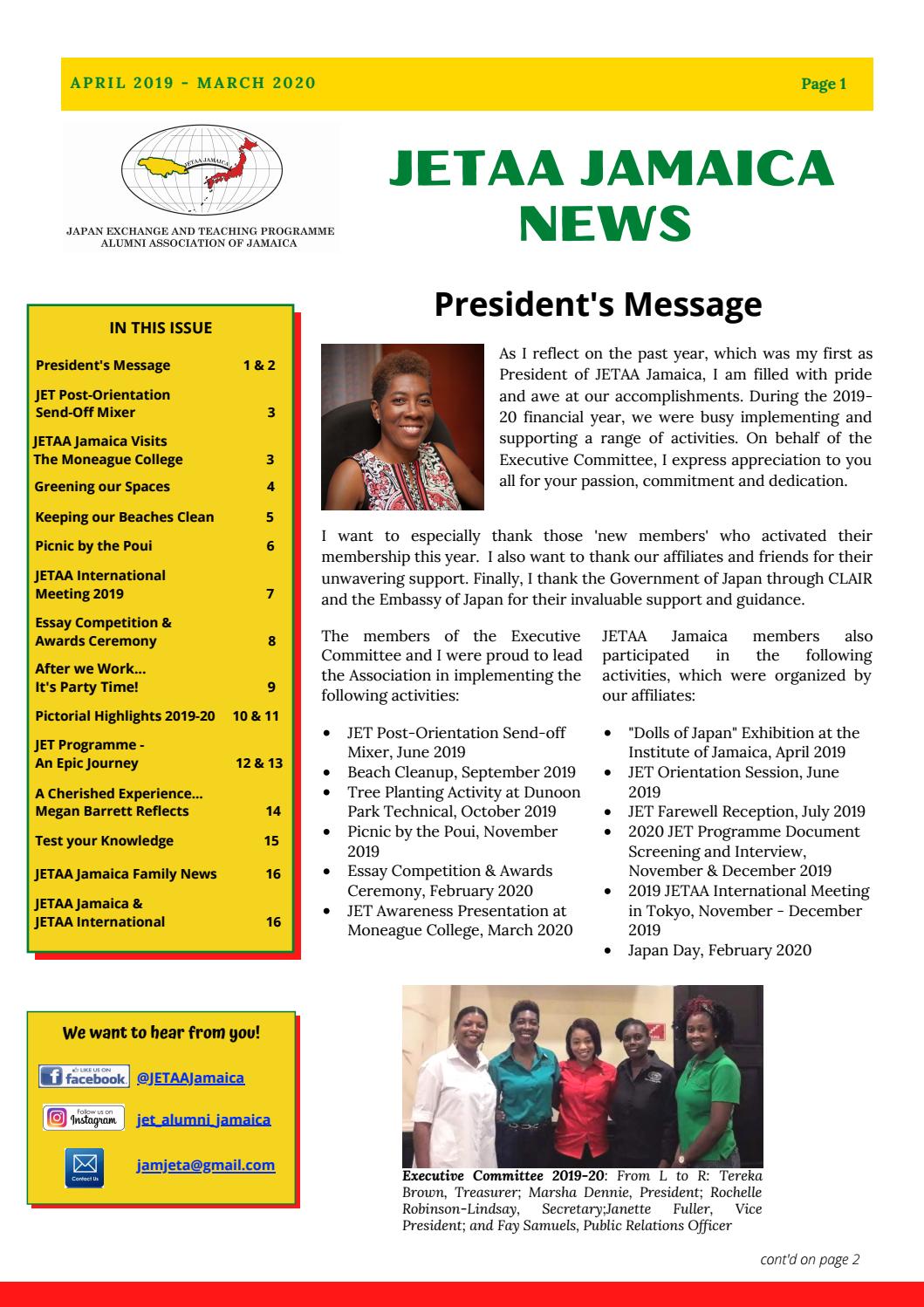 JETAA Jamaica News 2019-20 by JETAA Jamaica - Issuu