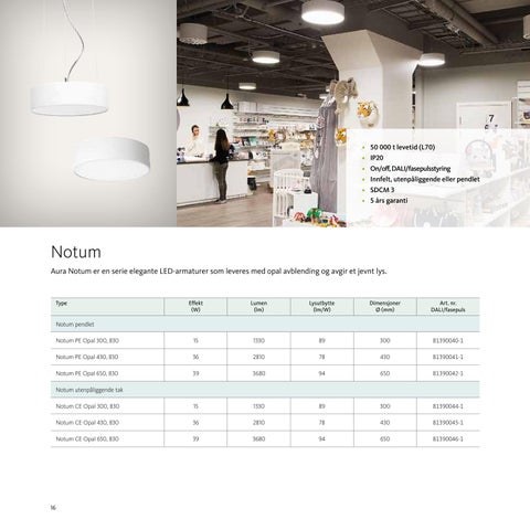 Aura Light 灯饰目录 · Fokussortiment Armaturer fra NO 第 16 页