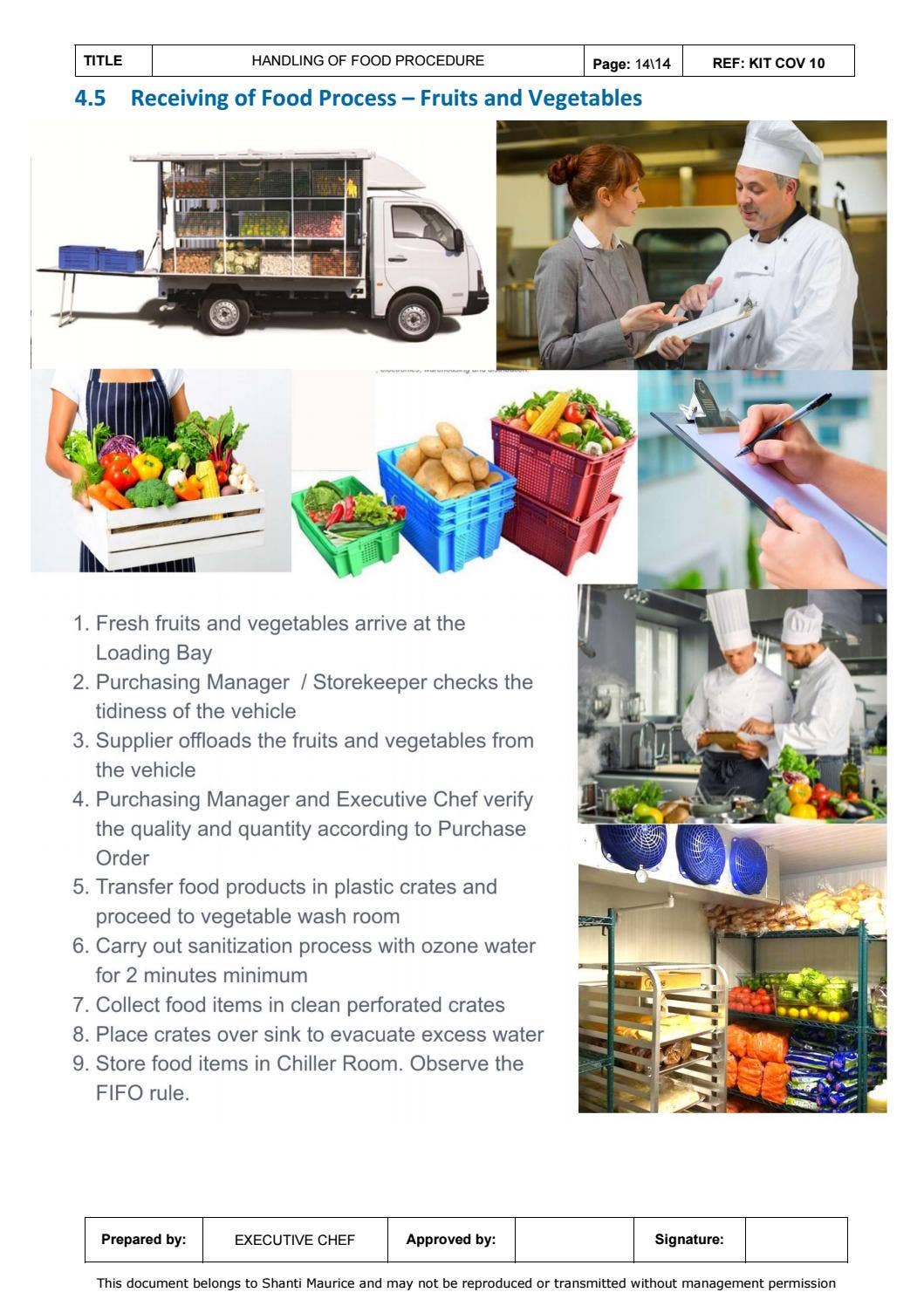 KIT COV10 - HANDLING OF FOOD PROCEDURE.pdf by outsource.options - Issuu