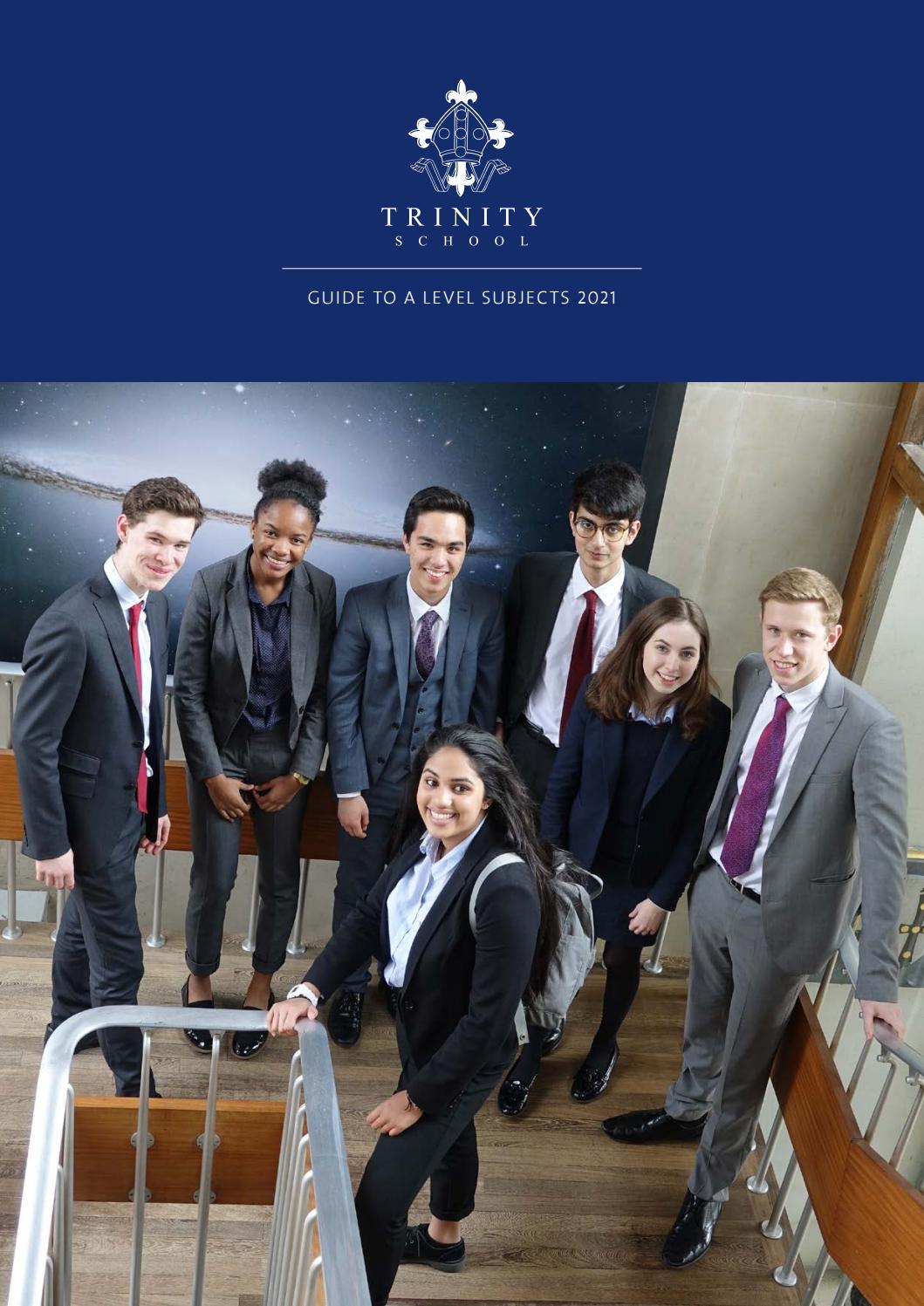 Trinity Guide to A Level Subjects 2021 by trinityschoolcroydon Issuu