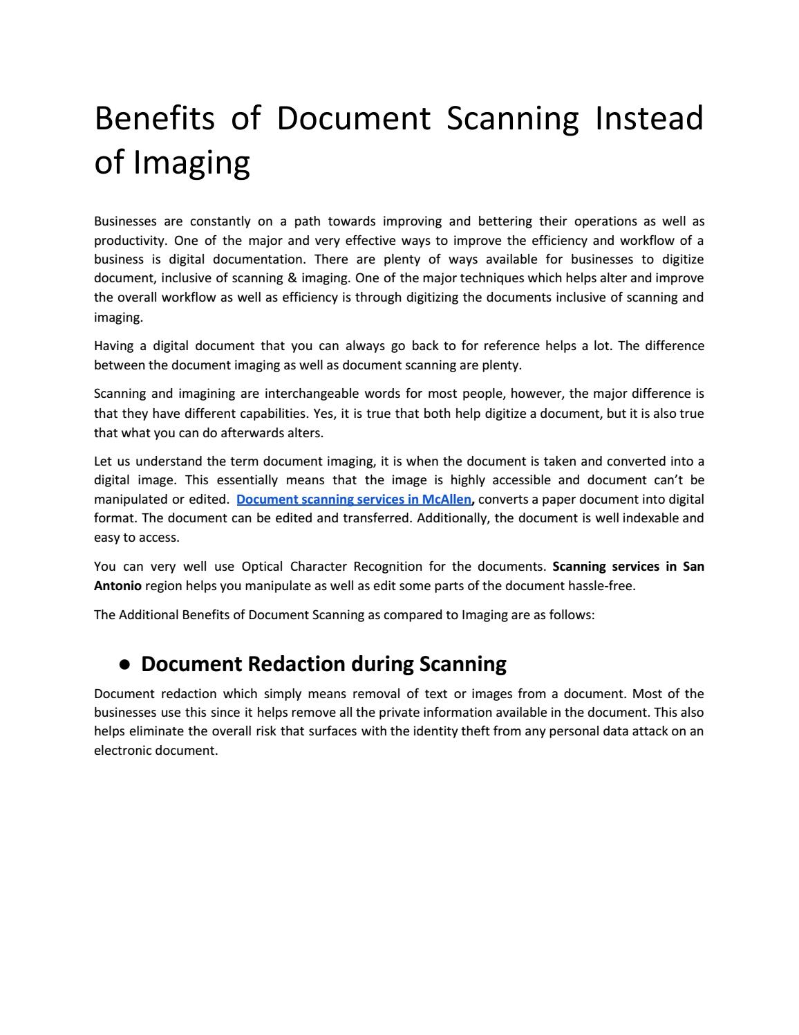 Benefits of Document Scanning Instead of Imaging by jackstevens192 Issuu