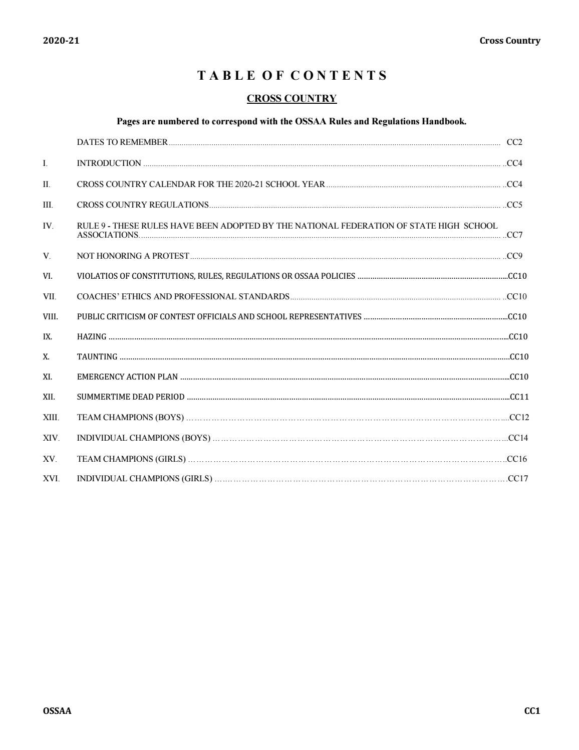 2020 OSSAA Cross Country Manual by OSSAA Media Issuu