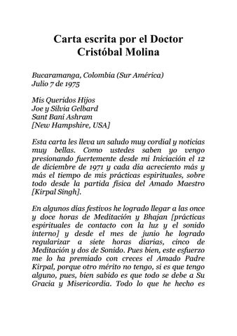 Ha Nacido Un Hombre. Una carta escrita por el Dr. Cristobal Molia 第 5 页