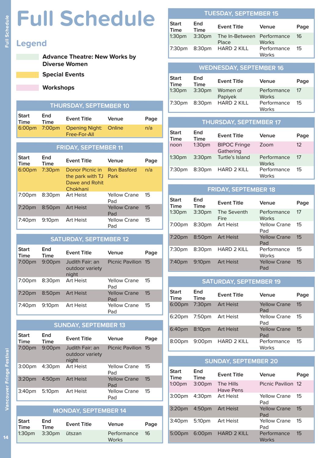 2020 Vancouver Fringe Festival Program Guide Part One by Vancouver