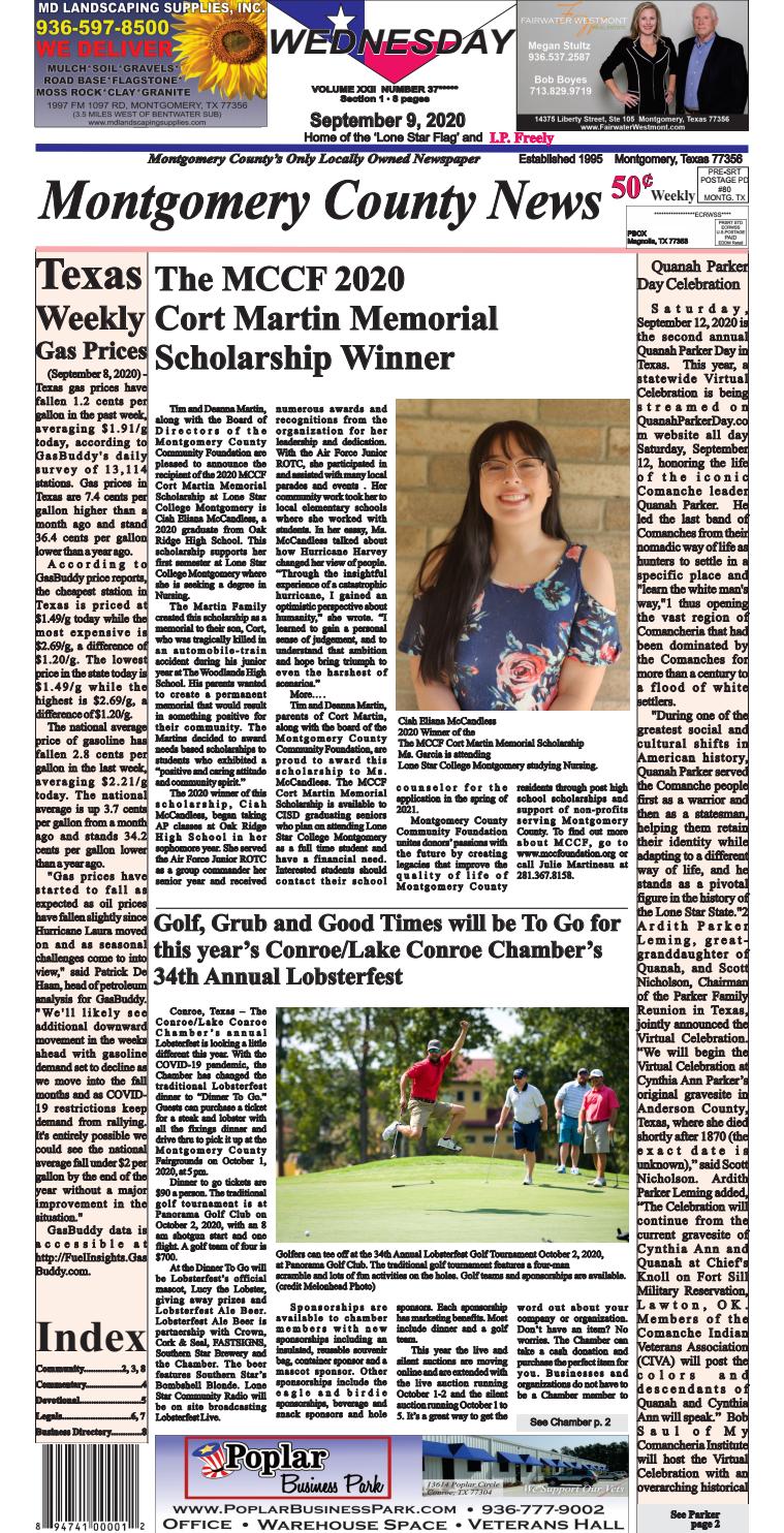 Montgomery County News, September 9, 2020 by Monte West - Issuu
