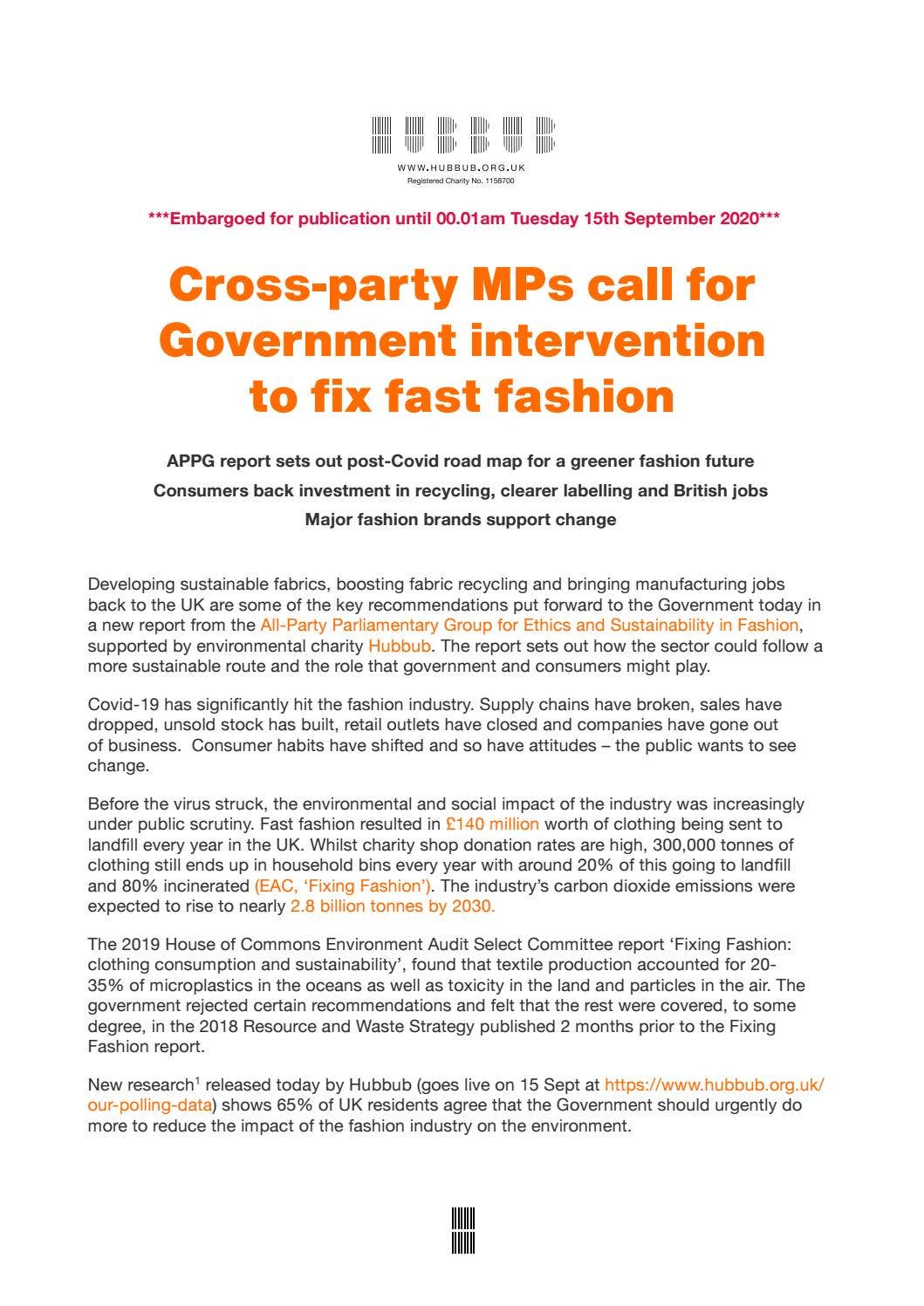 Hubbub Journal APPG Report 2020| Press Release | Hubbub by Hubbub - Issuu