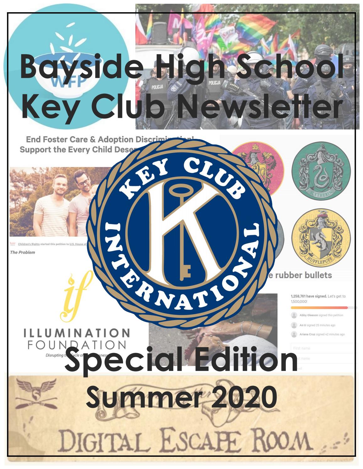Key Club Example Newsletter Summer 2020 Newsletter | Bayside HS Key Club by Bayside High School Key ...