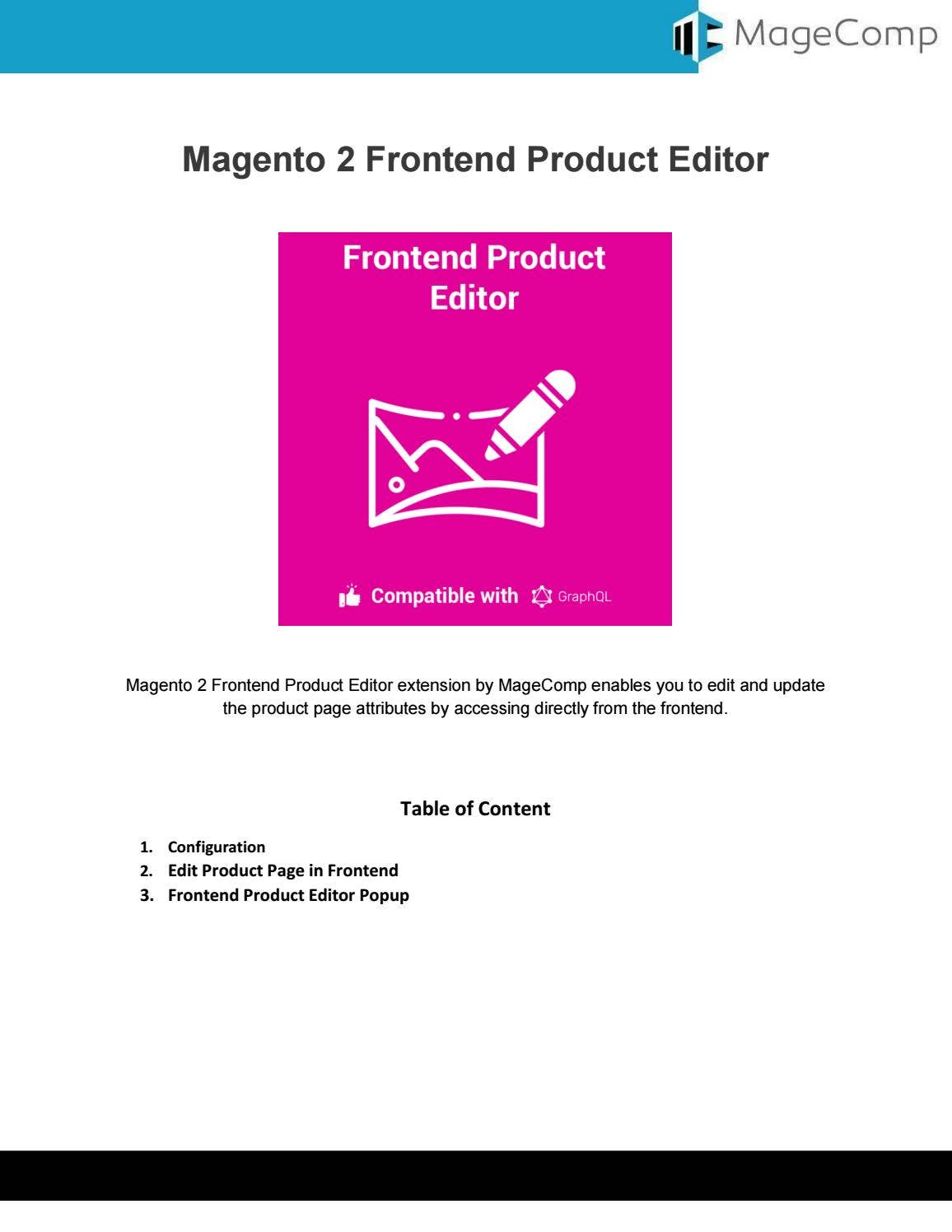 Magento 2 Frontend Product Editor by MageComp - Issuu