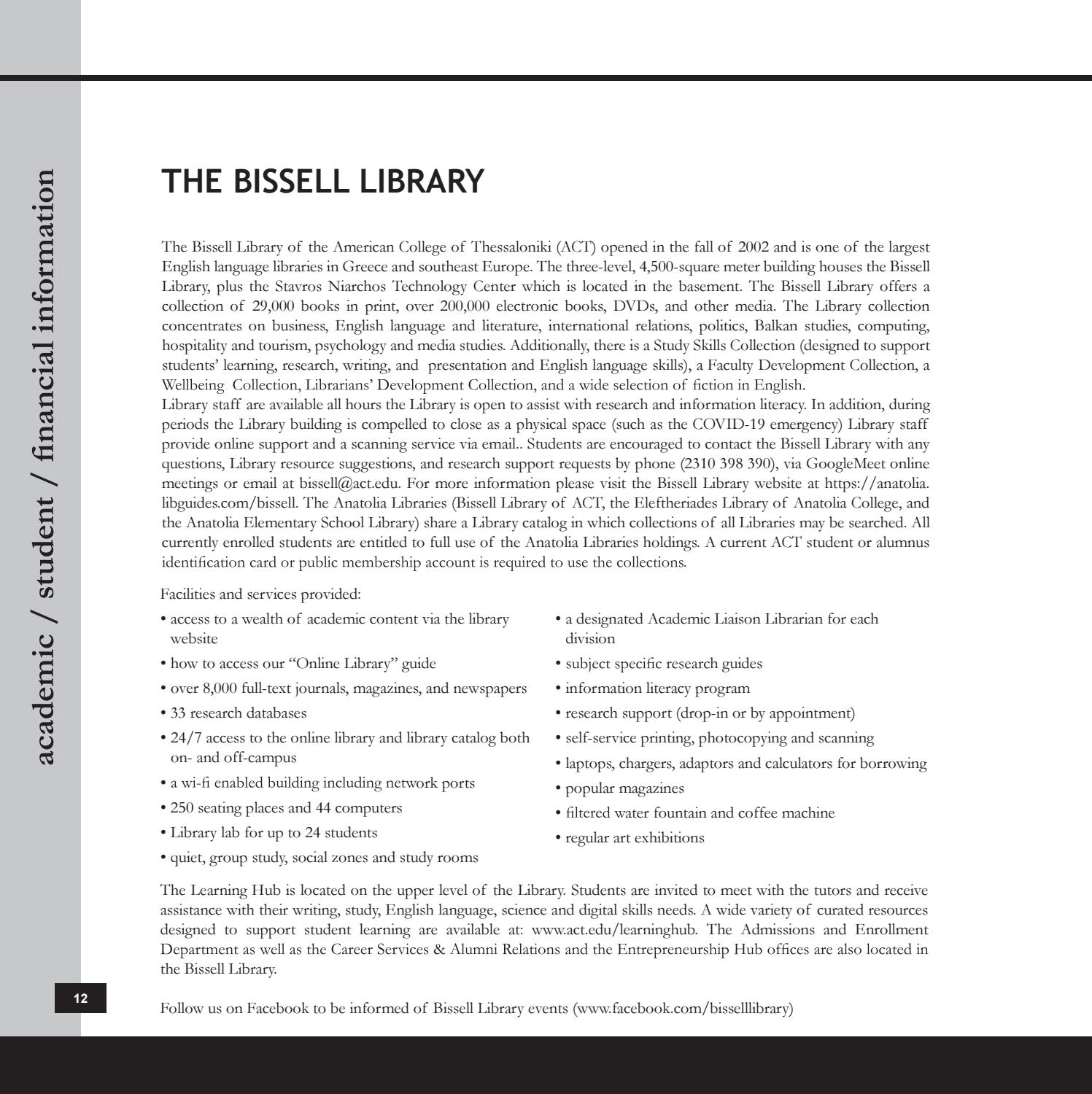 ACT Catalog 202021 by Anatolia College Issuu
