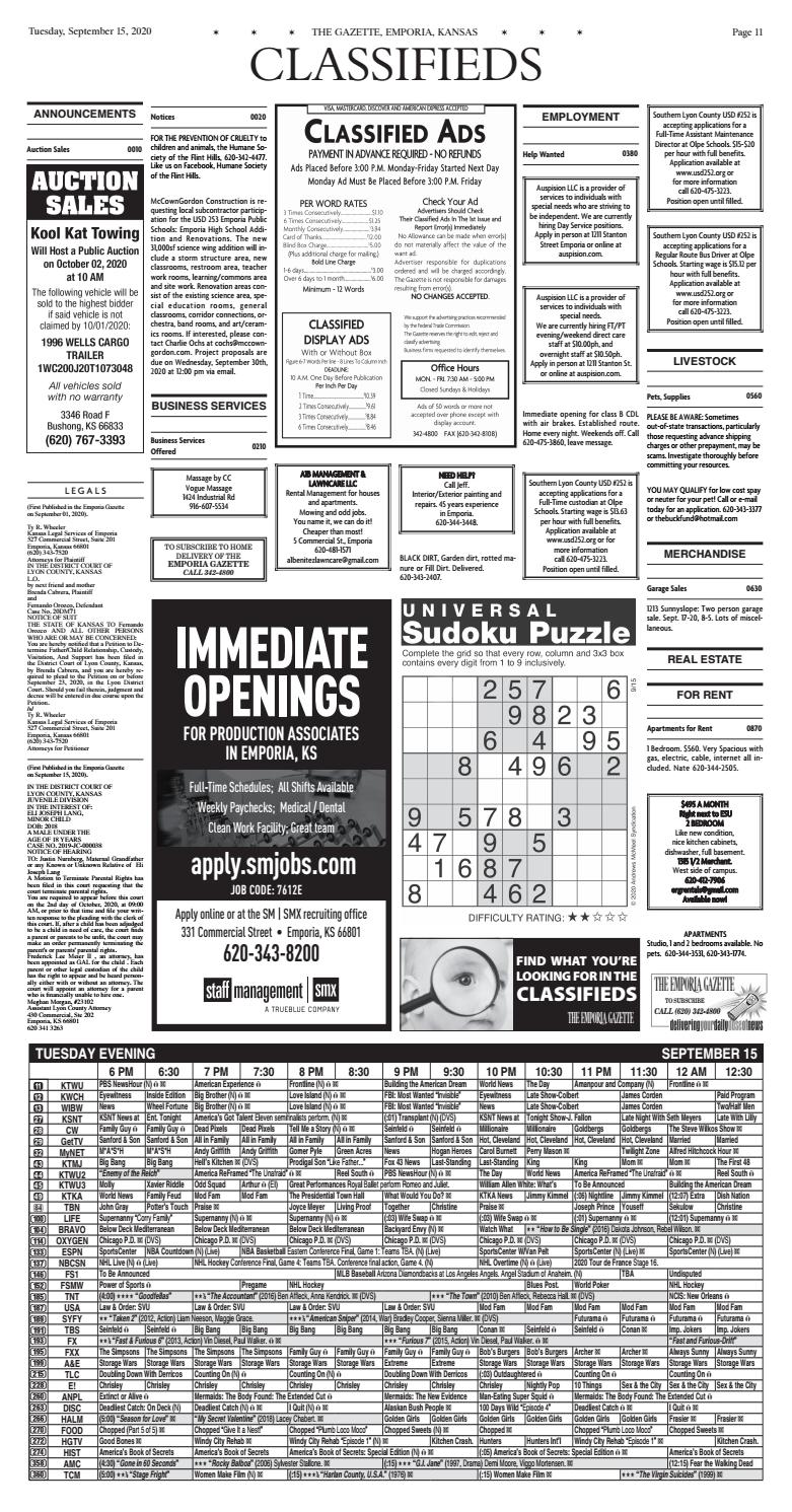 Classifieds by The Emporia Gazette Issuu