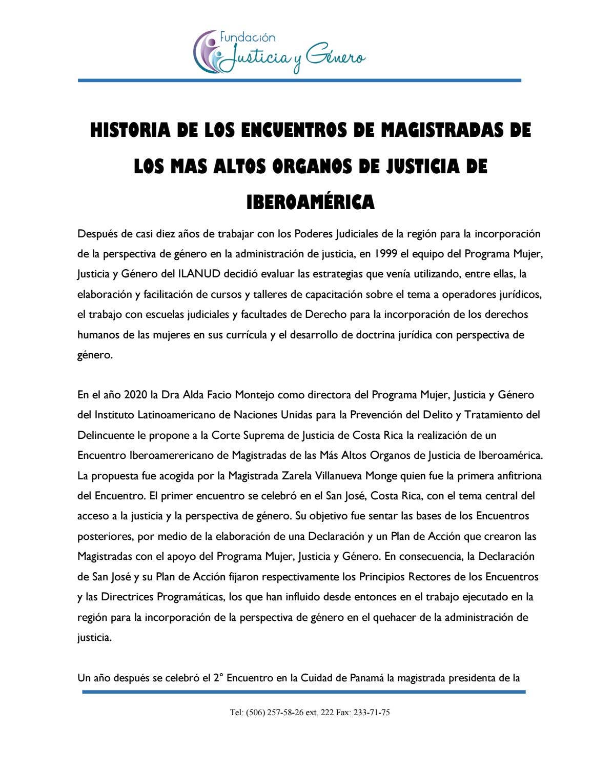 HISTORIA DE LOS ENCUENTROS DE MAGISTRADAS DE LOS MÁS ALTOS ORGANOS DE ...