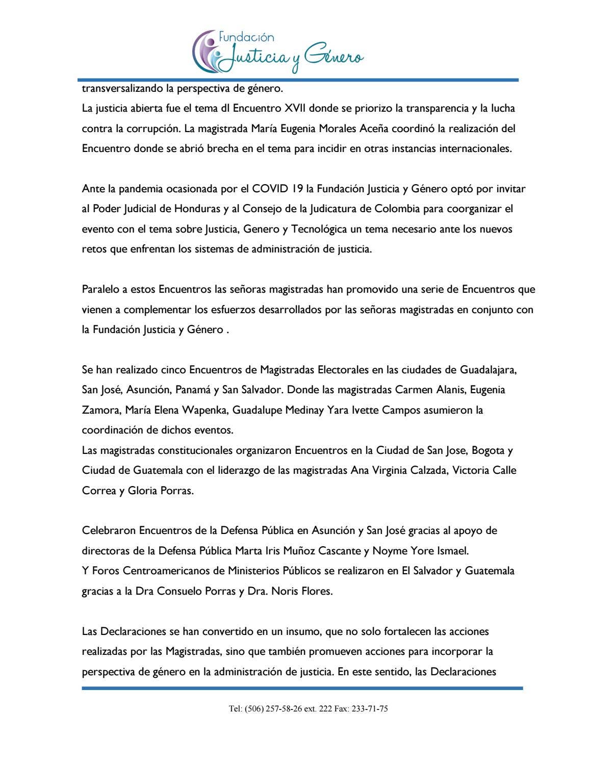 HISTORIA DE LOS ENCUENTROS DE MAGISTRADAS DE LOS MÁS ALTOS ORGANOS DE ...