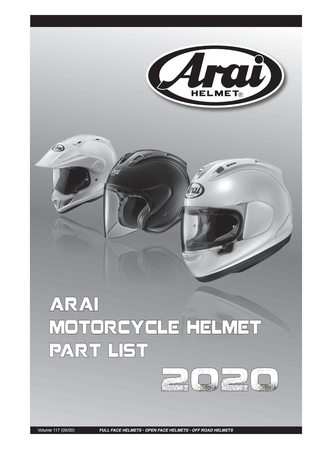 Arai Motorcycle Helmet part list 2020 / 11720 by Arai Helmet (Europe