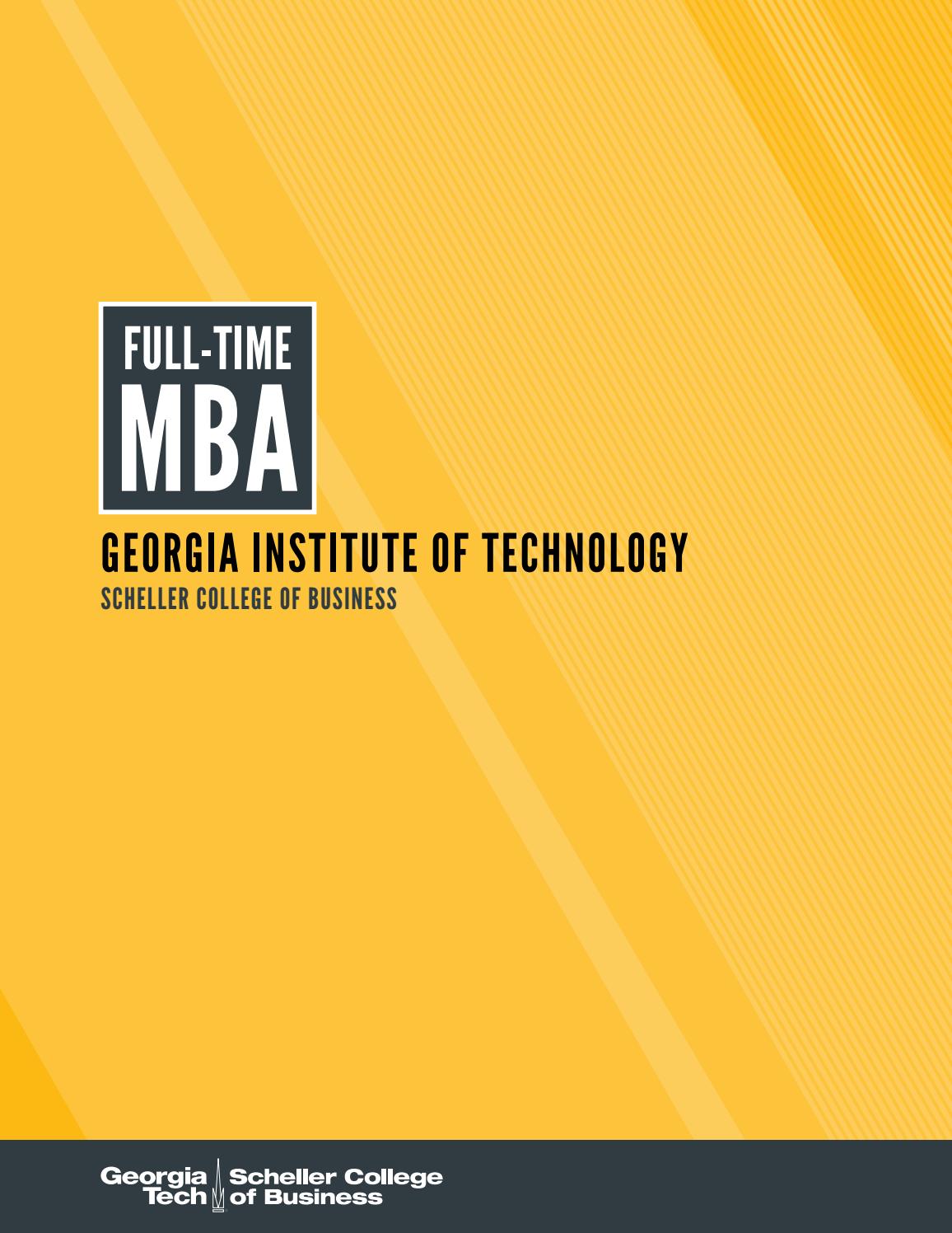 2021 Full-time MBA Program at the Georgia Tech Scheller College of ...