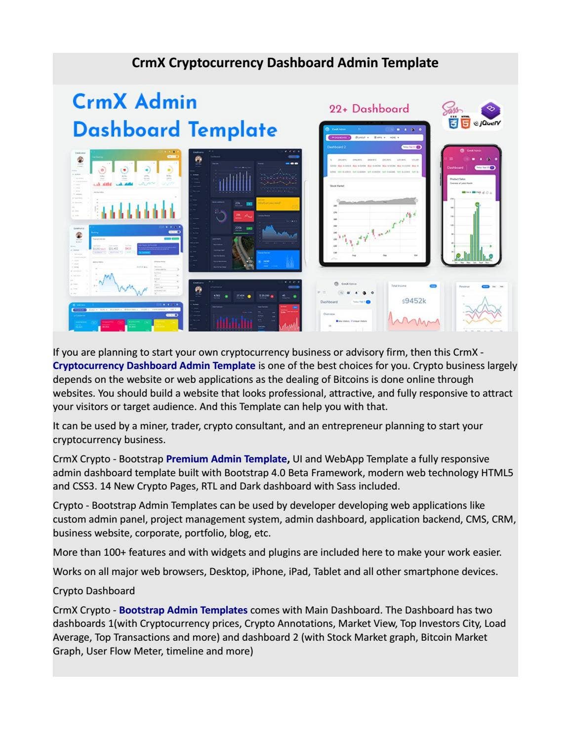 CrmX Cryptocurrency Dashboard Admin Template by mcfarlanefrancis602 - Issuu