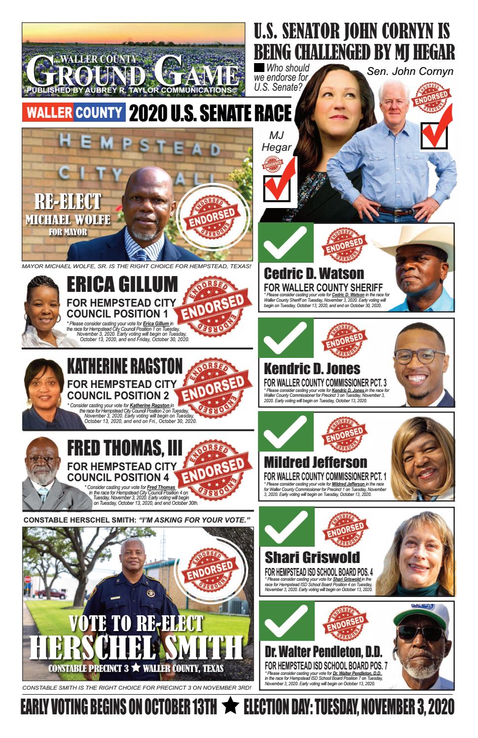 Waller County 2020 General Election GroundGame Edition by Aubrey R