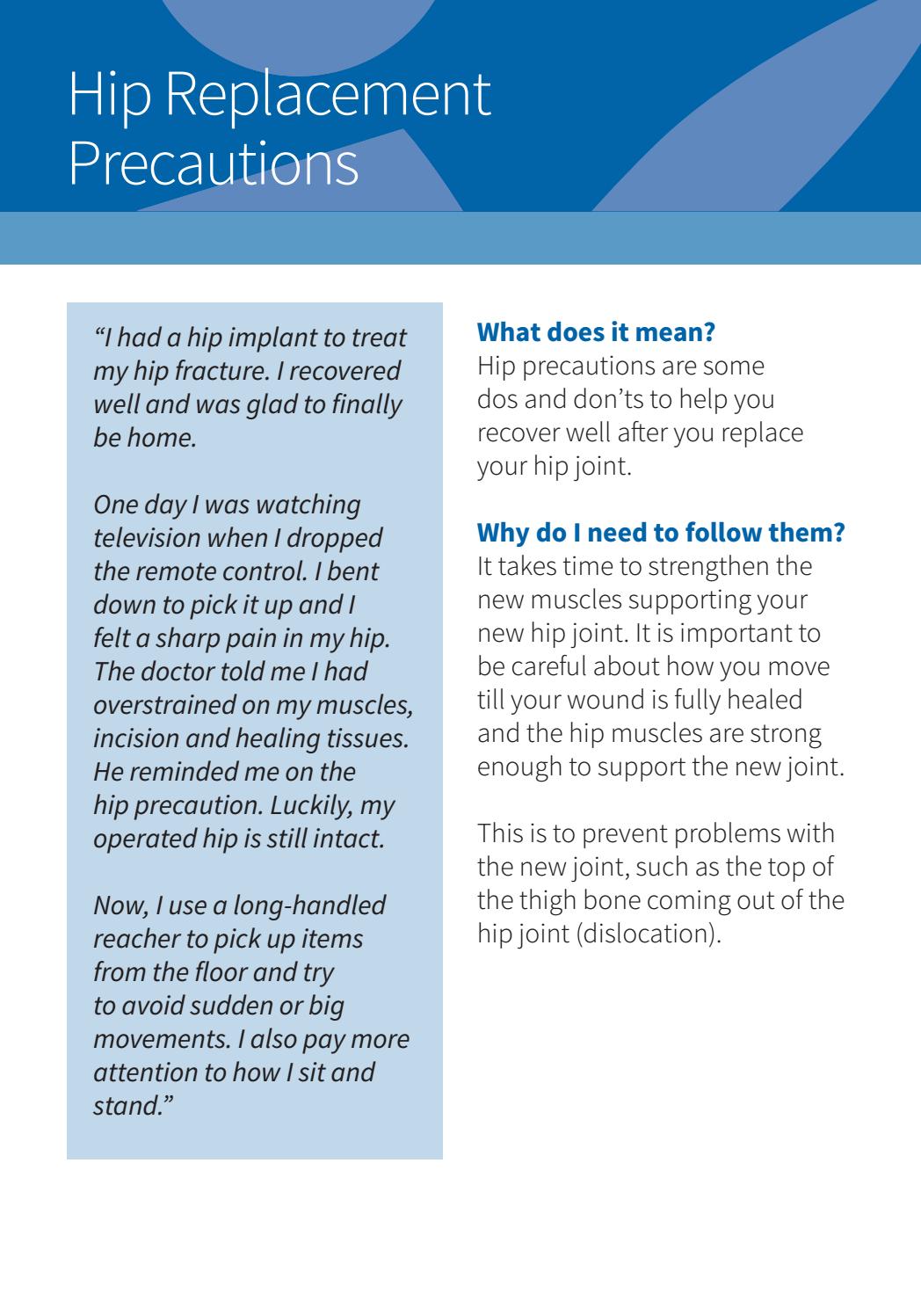 Hip Replacement Precautions by Yishun Health Issuu