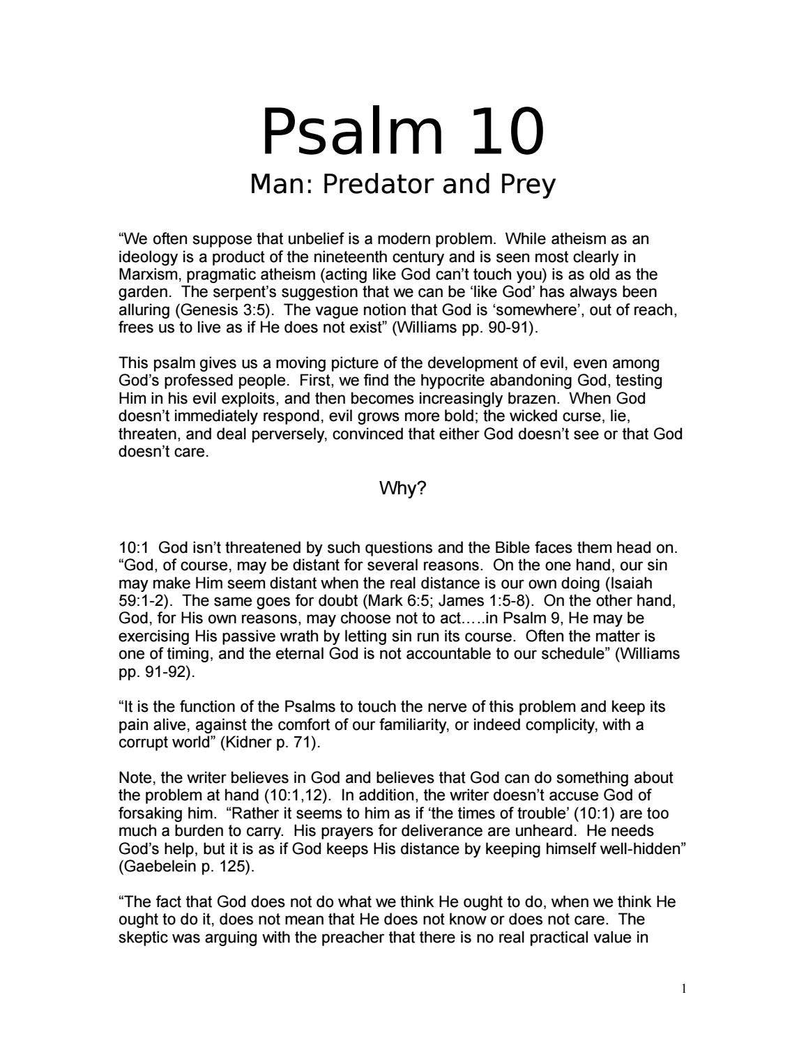 Psalm 10/Commentary by Mark Dunagan - Issuu