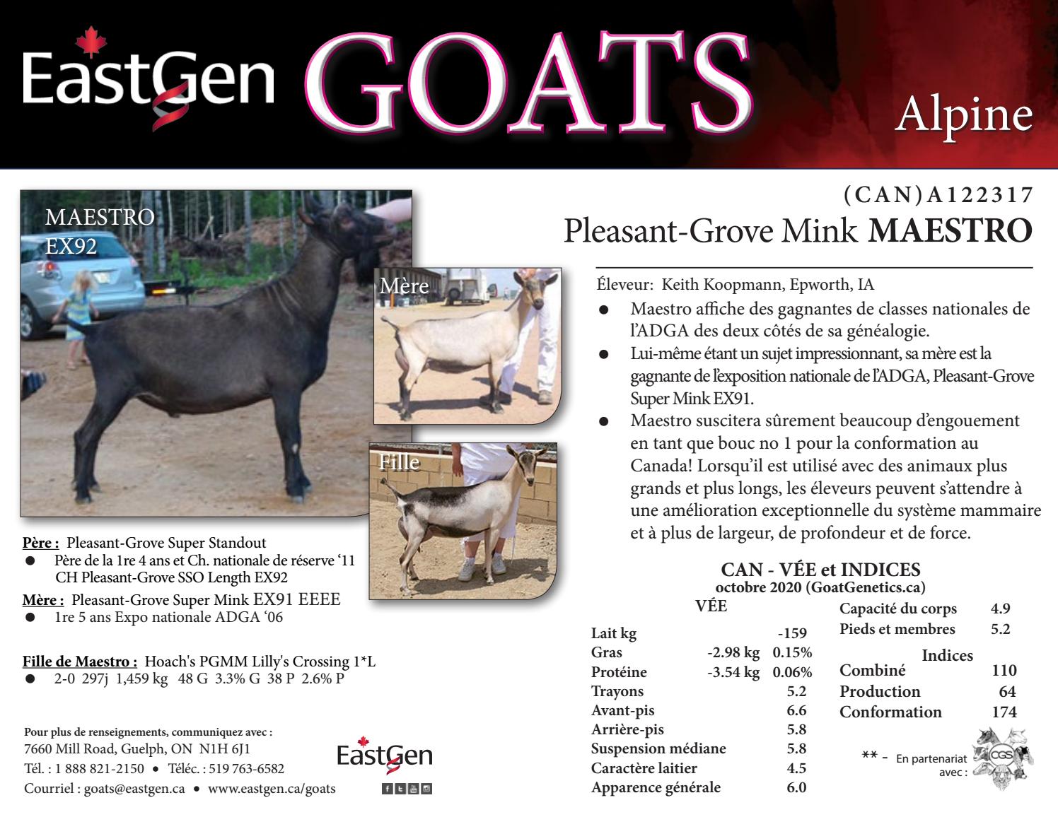 2021 French Goat Catalogue by EastGen Issuu
