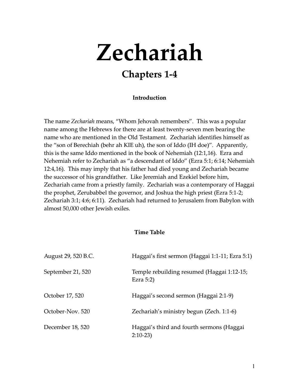Zechariah Chapters by Mark Dunagan Issuu