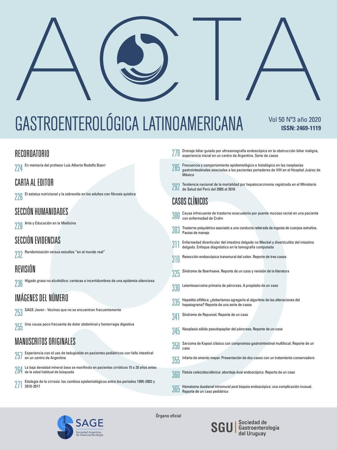 VOL 50 N3 2020 by ACTA GastroenterolÃ³gica Latinoamericana  
