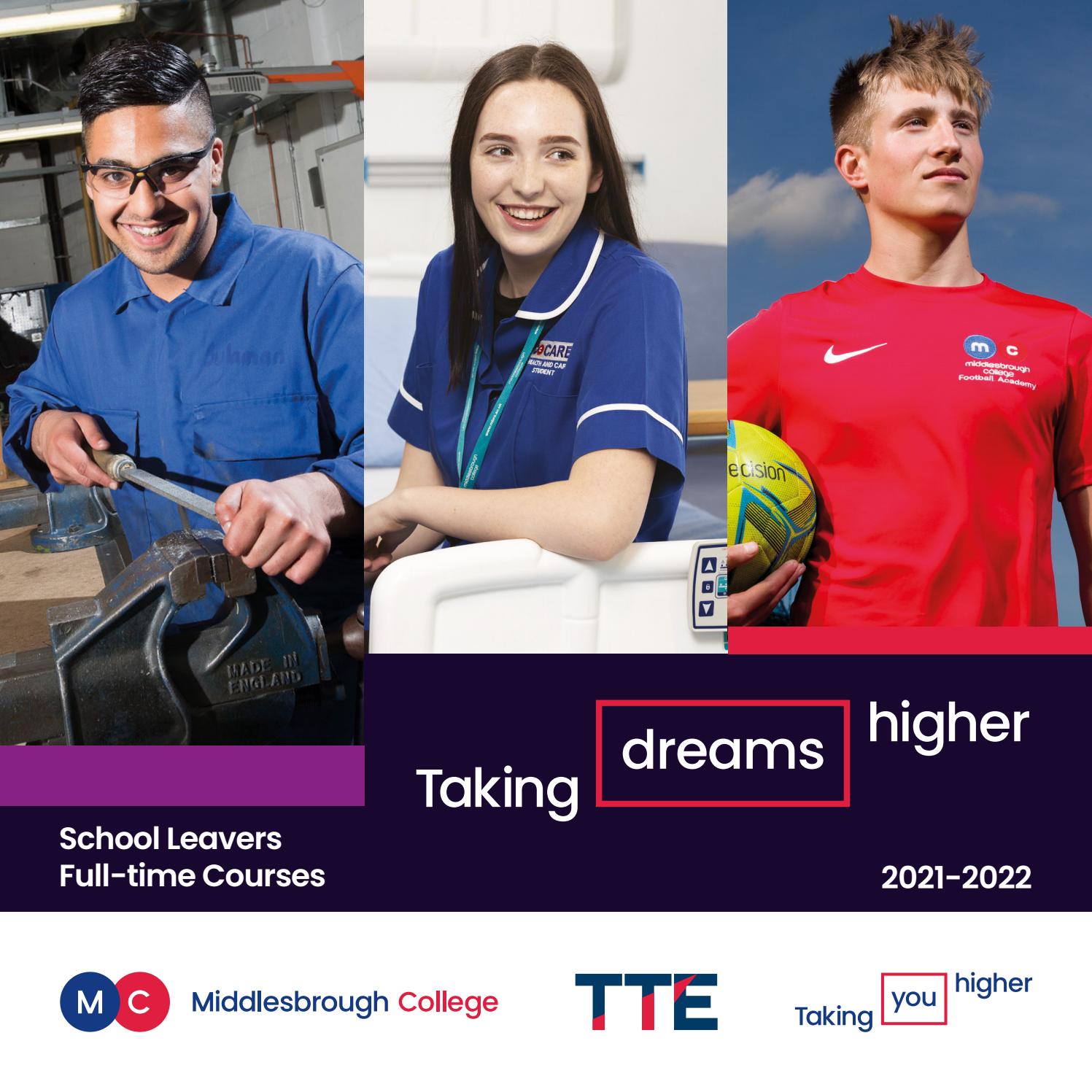 Middlesbrough College School Leavers Fulltime Courses 20212022 by