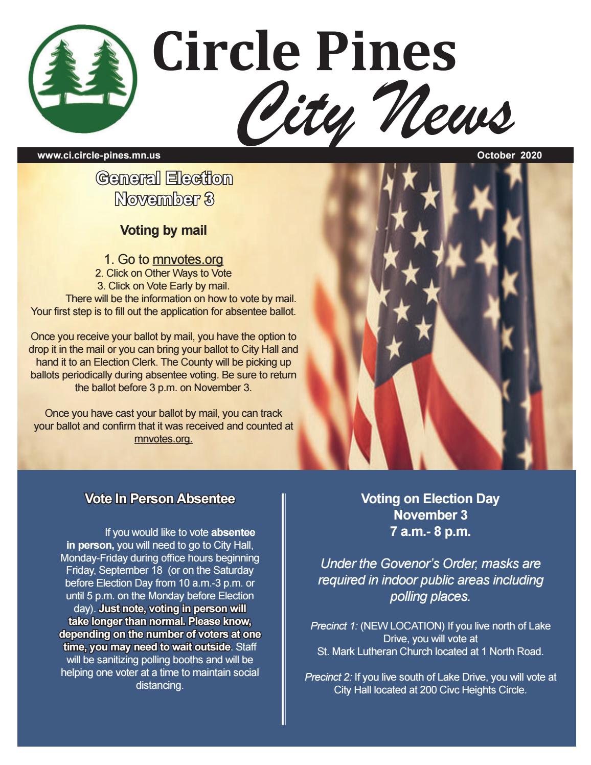 City of Circle Pines 2020 October Newsletter by City of Circle Pines