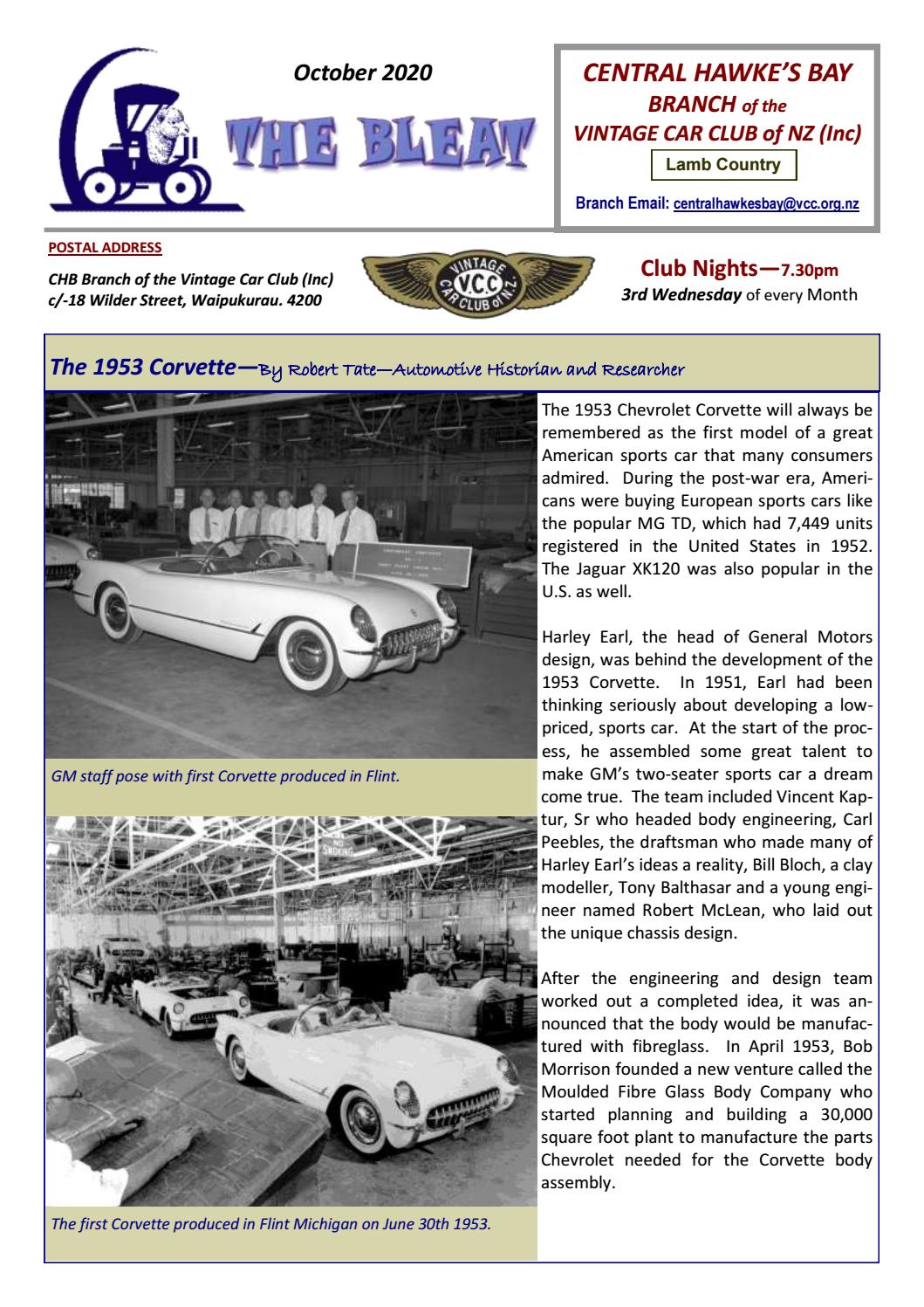 Central Hawkes Bay VCC October 2020 by Vintage Car Club of New