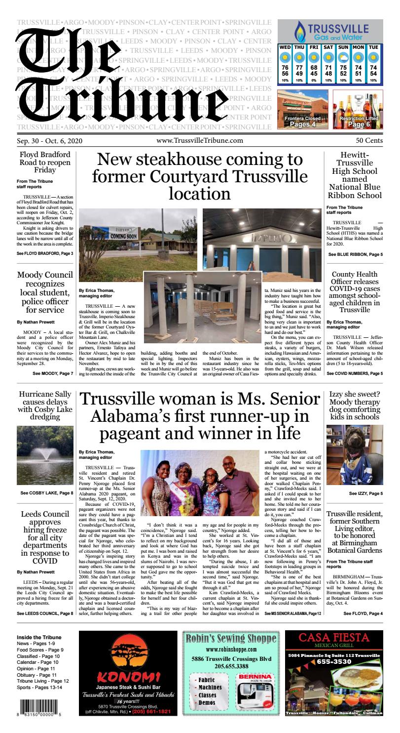 The Trussville Tribune Sep 30 Oct 6 2020 By Mike Kurov Issuu