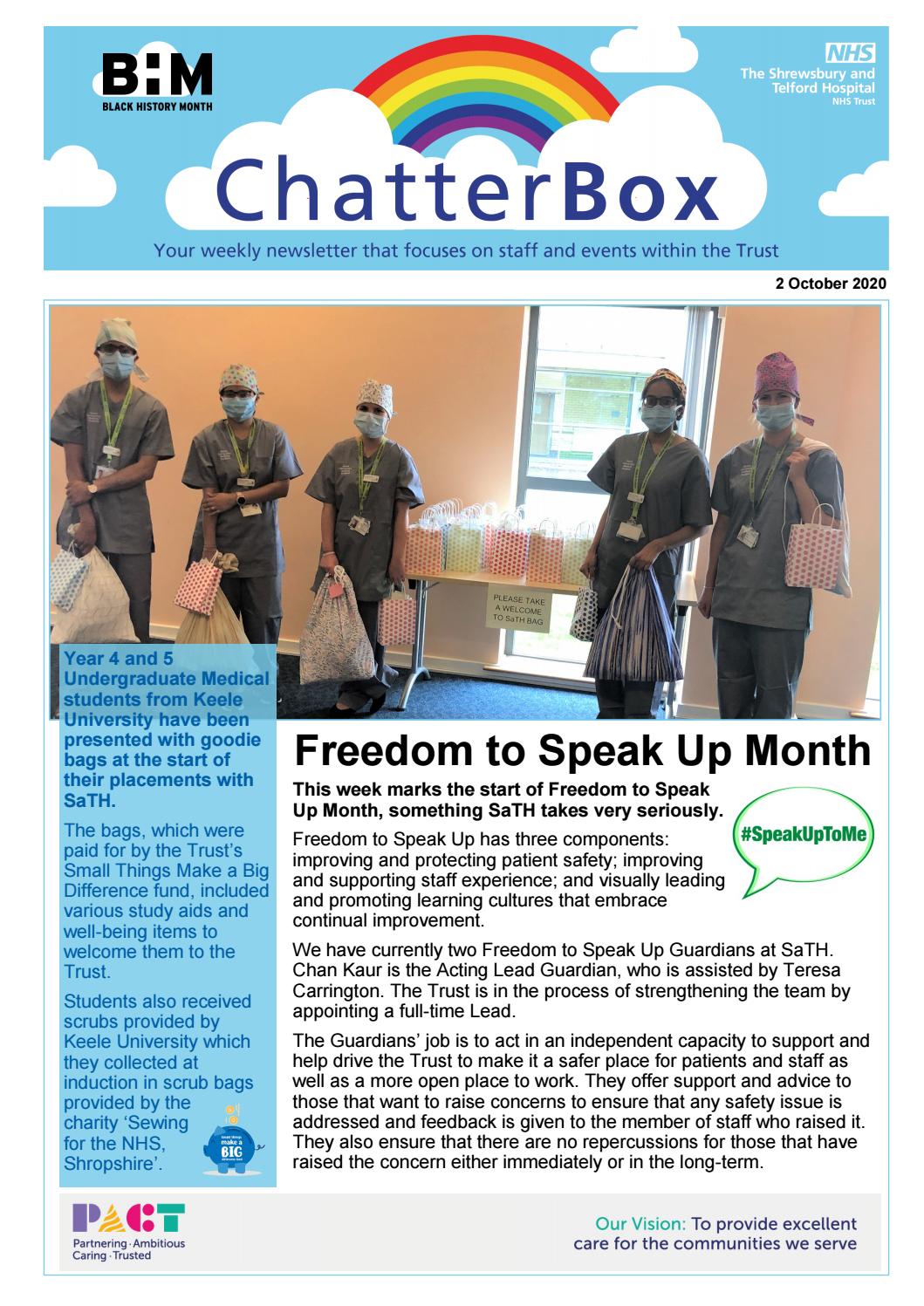 Chatterbox 2 October 2020 by The Shrewsbury and Telford Hospital NHS Trust Issuu
