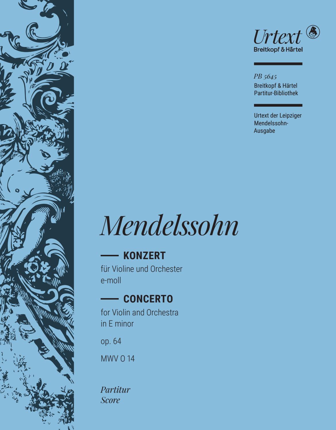 PB 5645 Mendelssohn Violinkonzert MWV O 14 By Breitkopf H rtel Issuu