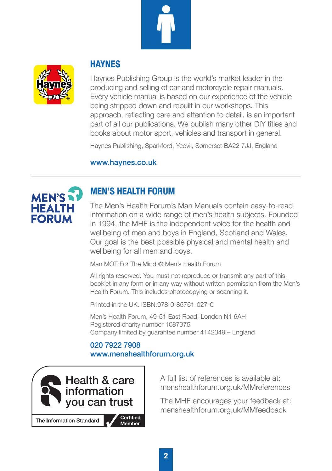 Men Health Mot Form.pdf Man MOT For The Mind by Men's Health Forum - Issuu