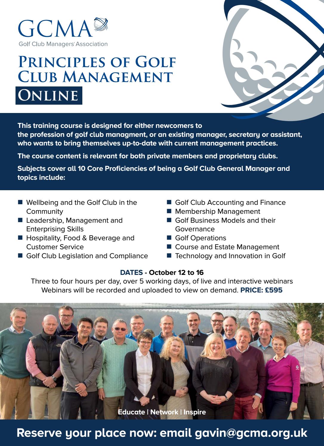The Golf Club Manager October 2020 by Golf Club Managers Association