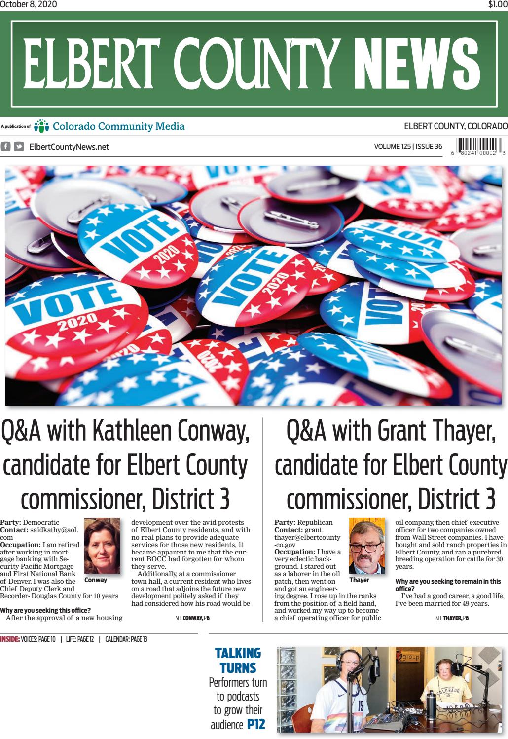 Elbert County News 1008 by Colorado Community Media - Issuu