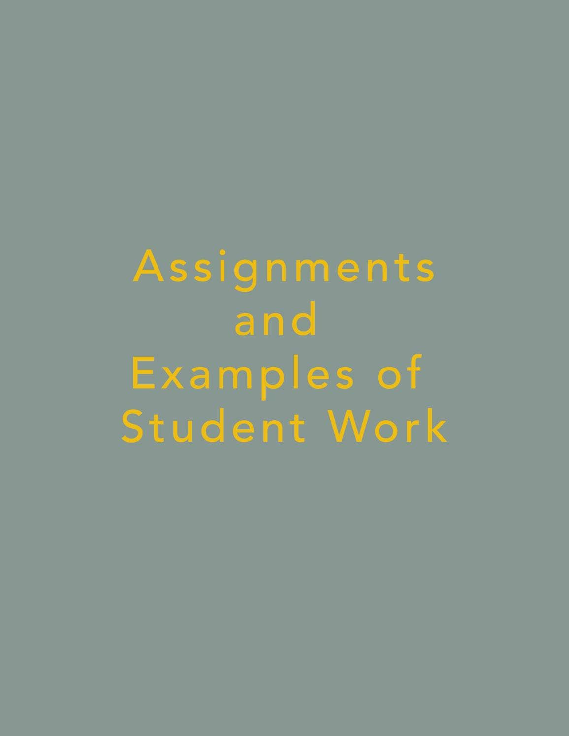 Assignments and Examples of Student Work by mdickie - Issuu