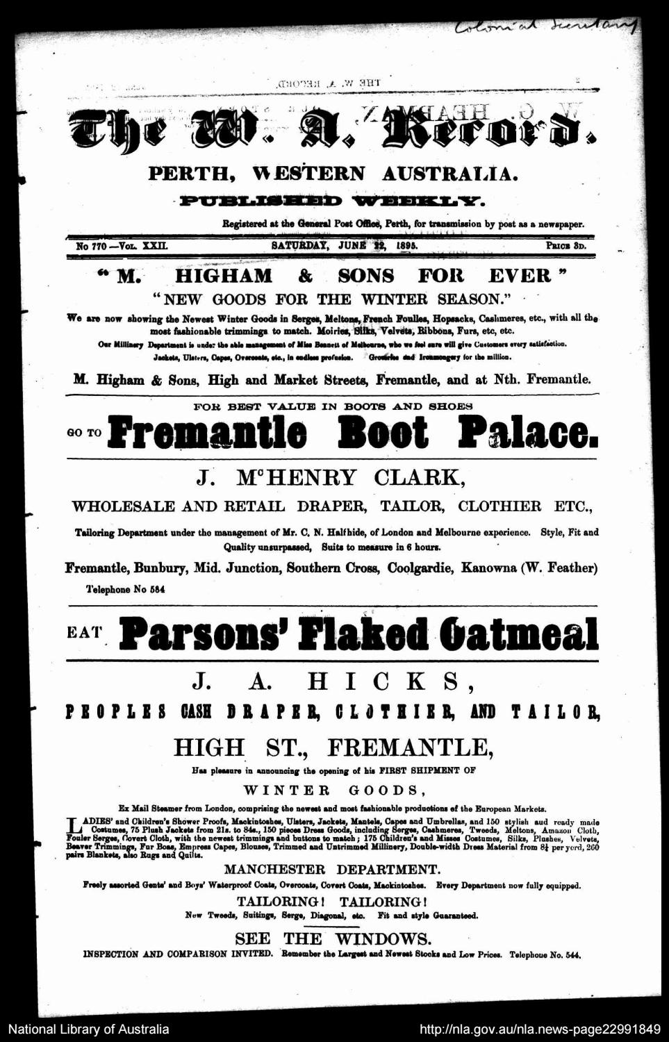 The Record Newspaper 22 June 1895 By The Record Issuu